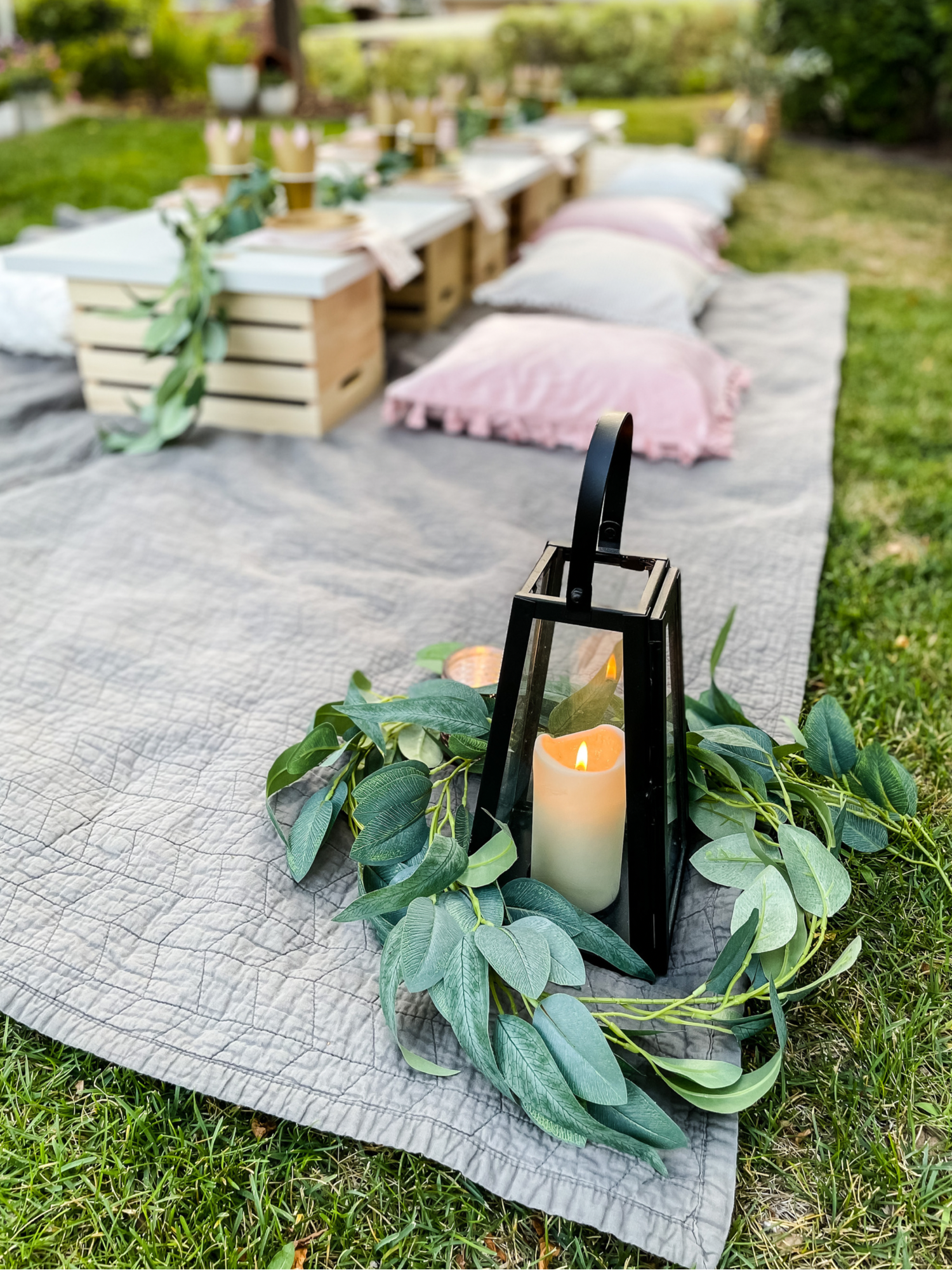 Luxury birthday picnic setup